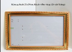Khung hình kính 21*30 viền vàng A4