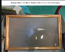 Khung hình mica 30*40 viền vàng A3