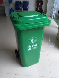 Thùng rác nhựa công cộng 120L nắp kín